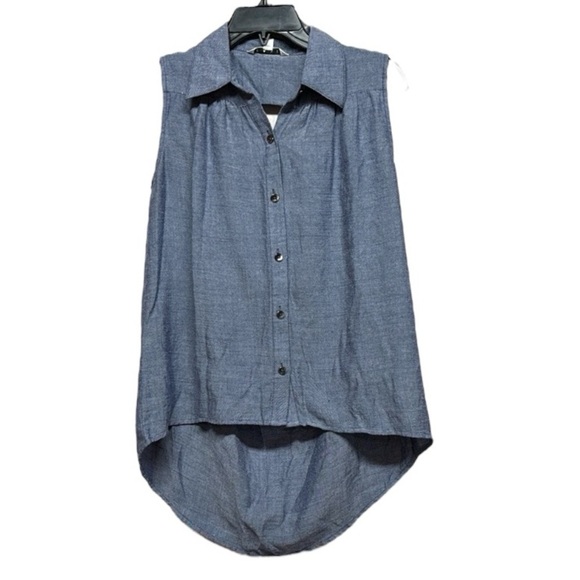 CAbi Blue Asymmetrical Sleeveless Blouse - Picture 1 of 4